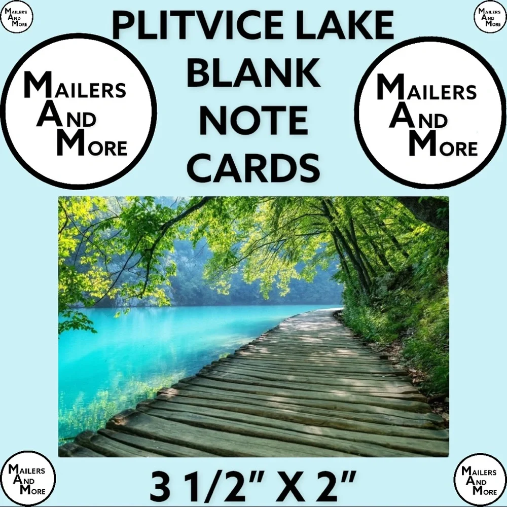 100 Cards Plitvice Lakes Blank Note, Thank You